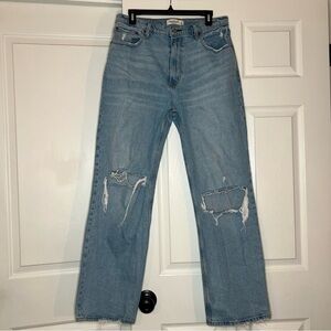 Abercrombie & Fitch 90's Relaxed High Rise Jeans Distressed Women 12R / Sz 31